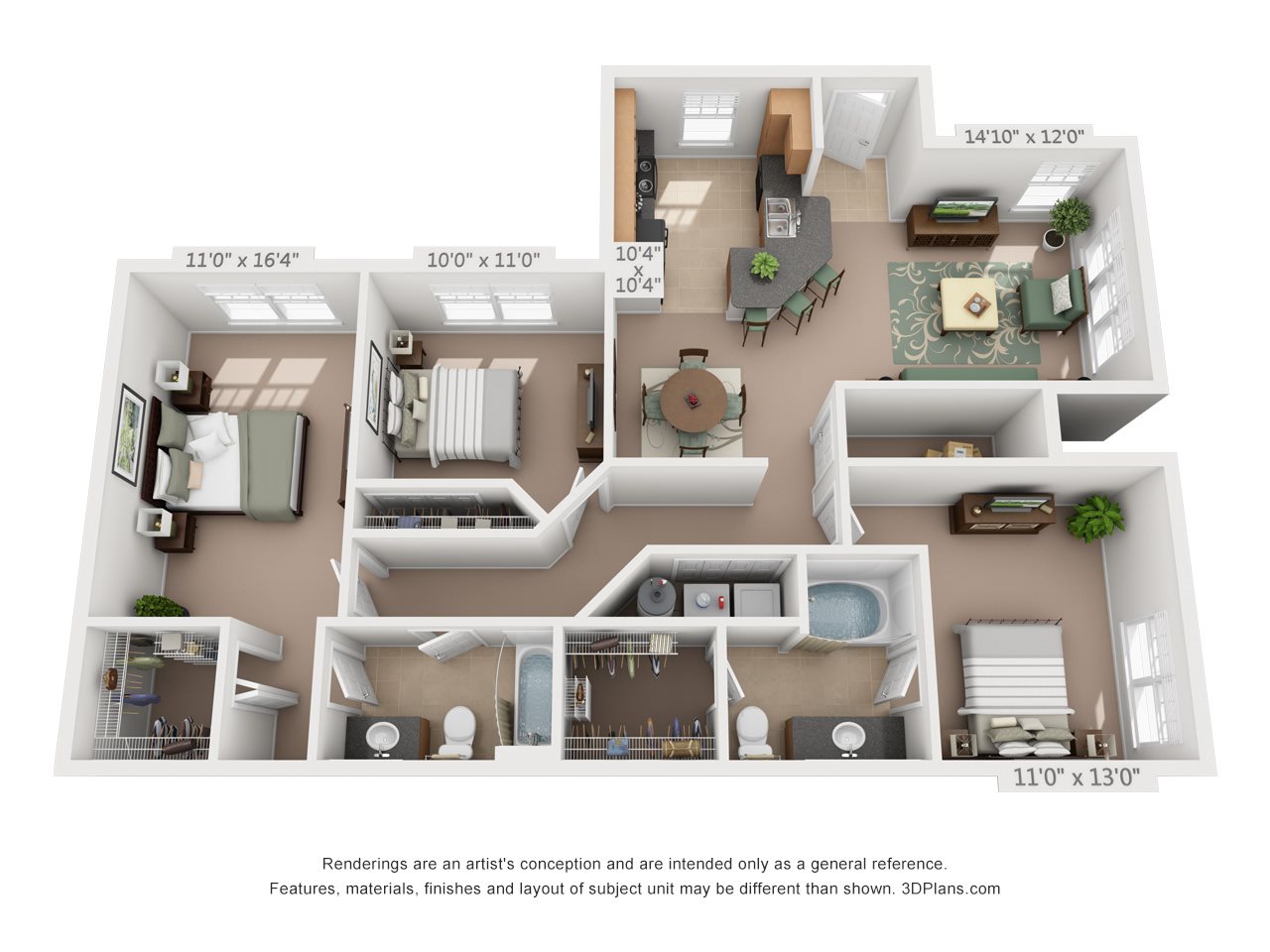 Floor Plans of Millennium Apartments in Greenville, SC